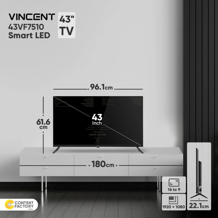 تلویزیون ۴۳ اینچ وینسنت مدل VF7510